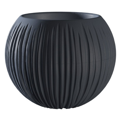 Кашпо bmc КШ-9524 Сфера диаметр 13.5 см, высота 16 см, 1.7 л, антрацит 065939