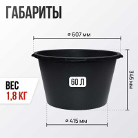 Строительная круглая емкость Variant 65 л 13165