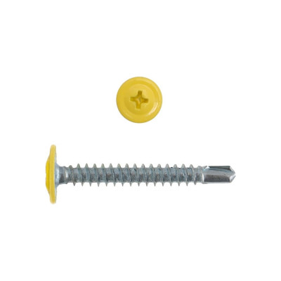 Саморез КРЕП-КОМП ПШC сверло, 4,2x32 RAL1018, 500 шт. пшс321018