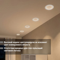 Светильник потолочный встраиваемый LED Деко 05, 10 Вт, 3000K, кругл, D170 мм, белый TDM ELECTRIC SQ0362-0003