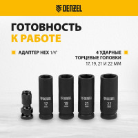 Ударный аккумуляторный бесщеточный гайковерт Denzel ciw-ib-300, li-ion, 18в, 300нм 26501