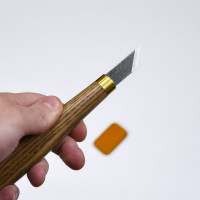 Резчицкий нож, косая заточка 40град, 165мм/35мм Петроградъ М00014065