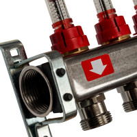 Коллектор из нержавеющей стали с расходомерами, с клапаном вып. воздуха и сливом 11 вых. STOUT SMS-0927-000011