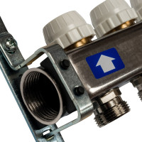 Коллектор из нержавеющей стали с расходомерами, с клапаном вып. воздуха и сливом 11 вых. STOUT SMS-0927-000011