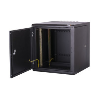 Настенный двухсекционный шкаф TLK 19, 15U, черный TWM-156060-M-BK