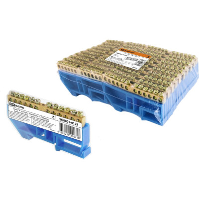 Шина нулевая "N" с изолятором на DIN-рейку 6x9мм стойка бол. 12 групп TDM ELECTRIC SQ0801-0129