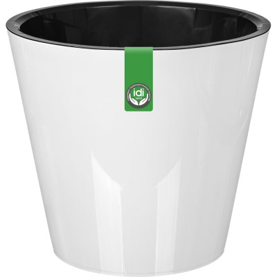 Горшок для цветов IDILAND Rosemary диаметр 200 мм, 4 л с дренажной вставкой белый 221600129/01