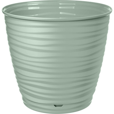 Горшок для цветов IDILAND Saffron диаметр 146 мм, 1.5 л с поддоном светло-зеленый 221610117/03