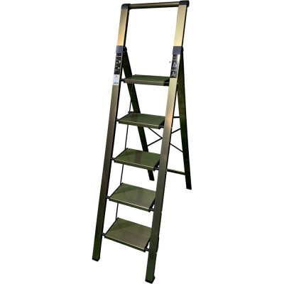 Алюминиевая стремянка SevenBerg calipso 5 широких ступеней золотая Calipso-5 gold