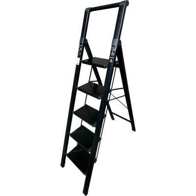 Алюминиевая стремянка SevenBerg calipso 5 широких ступеней чёрная Calipso-5 black