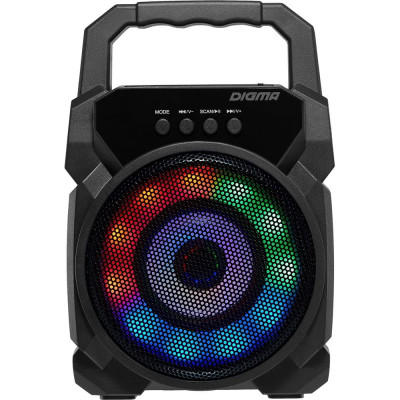Портативная колонка DIGMA D-PS1500 черный, 10W, 1.0 BT, 10 м, 500 mAh SP1500B 1793576