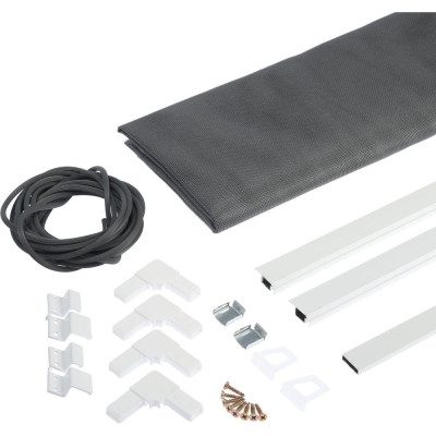 ТУНДРА Москитная сетка на окна для самост. сборки, до 1,6 м, сетка 1x1.6 м, профиль 2x2 м. 9905056