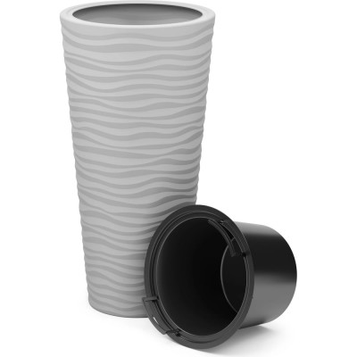 Кашпо ЗПИ «Альтернатива» "Оазис" 25л, со вставкой, 5л, серый М8076