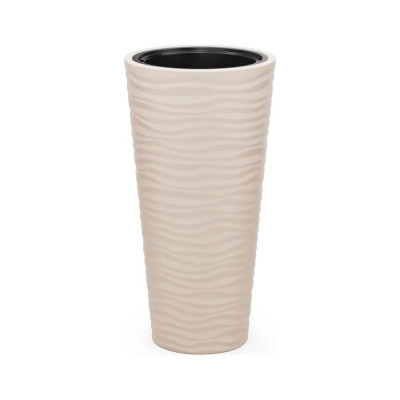 Кашпо ЗПИ «Альтернатива» "Оазис" 43л, со вставкой, 10л, светло-бежевый М8080