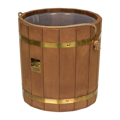 Ведро Банные Штучки 13 л, термо, с латунным обручем, пластиковой вставкой, липа, 32552
