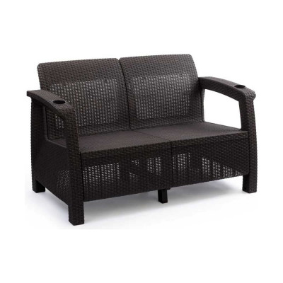 Комплект садовой мебели WORKY фазенда-2 (2-х местный диван + кофейный столик), искусственный ротанг, мокко, без подушек ARD258163