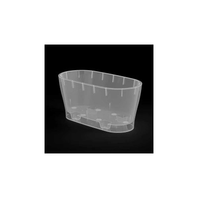 Горшок цветочный ЗПИ "Альтернатива" "Лея" 4 л, овальный, двойной, с автополивом, прозрачный М8867