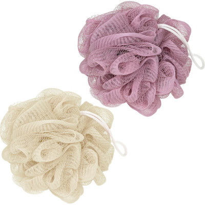 Мочалка-бант для душа Банные Штучки "Гигант", d-15 см, 80 г, soft, 2 цвета (жемчужный, пудровый), для бани и сауны 33419