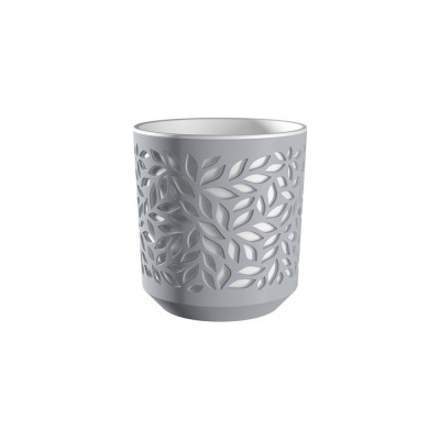 Кашпо bmc КШ 9576 Leaves 2 5 л h16 d 16 см СерыйБелый 065936