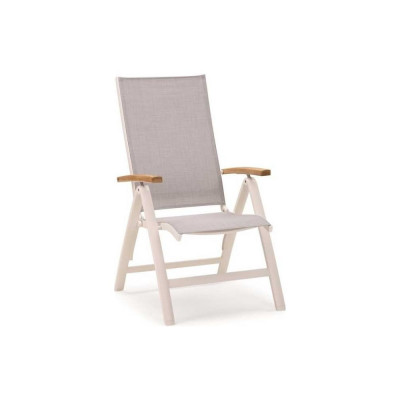 Кресло садовое складное КАВАЛЕЗ алюминий, текстилен белый, подлокотники бук ООО "Фотон" Konway E.47762000