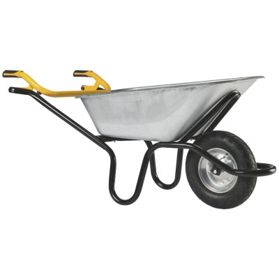 Тачка одноколесная Haemmerlin EXPERT 120 RENO UP 120 л оцинкованный кузов, пневмо колесо-подшипник 305257001