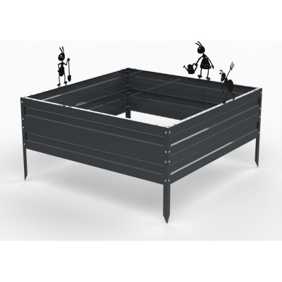 Грядка Metalex KitGarden 1x1 х 0.3 м. Серая 114049