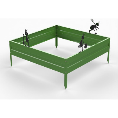 Грядка Metalex KitGarden 1x1 х 0.2 м. Зеленая 114051