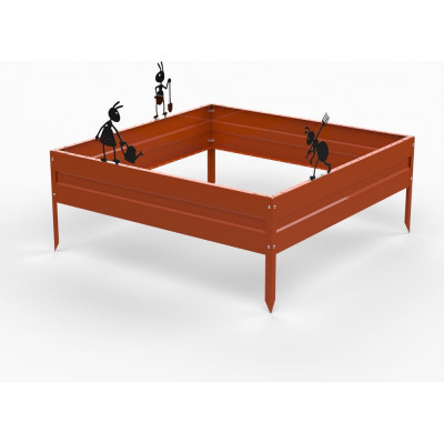 Грядка Metalex KitGarden 1x1 х 0.2 м. Оранжевая 114053