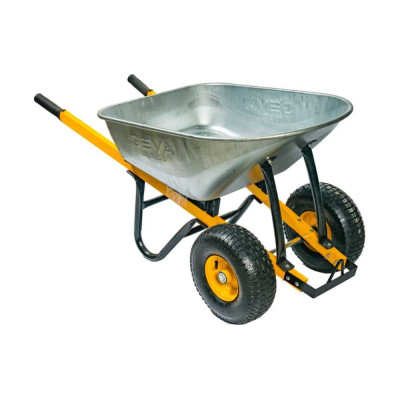 Тачка двухколесная GEVA TRADE GEVA MAXI 140л квадратная труба, колеса 15x6.00-6 F20mm/90мм TS2K140GT