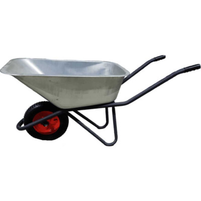 Тачка строительная одноколесная GEVA TRADE, черная, грузоподъемность 220 кг,110л, квадратная труба, кузов 5 болтов (Россия) TS1KK110GT