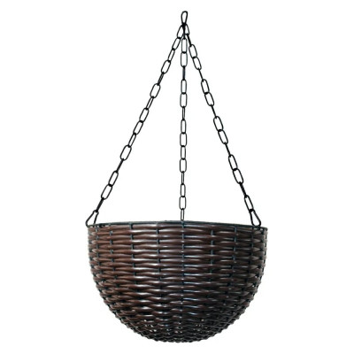 Кашпо подвесное ЭЛЕТЕХ мет. темный ротанг, d 380 мм 4845000004