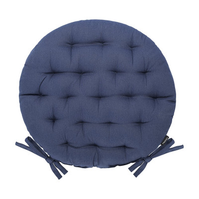 Подушка на стул Tkano коллекция Essential круглая, из хлопка темно-синего цвета, 40 см TK24-CP0011