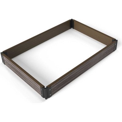 Готовый комплект грядки из ДПК Еврогрядка 1000x1000x155-3D, цвет венге GEG4-155-3D