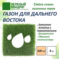 Газон для неустойчивого климата Зеленый квадрат ДЛЯ СЕВЕРО-ЗАПАДНОГО РЕГИОНА И ДАЛЬНЕГО ВОСТОКА 8 кг, 4607160332079