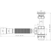 Сифон для умывальника АНИ Пласт бутылочный, 1 1/4x32, гофра, 32х40/50, нержавеющая сетка BM1016 025-1023