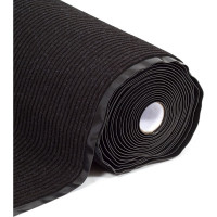 Коврик-дорожка SUNSTEP влаговпитывающий, Ребристый, 0,9х12 м, черный 35-133