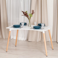Стол Tetchair John (mod. t1001) МДФ/дерево, 80x120x75 см, white (белый) / natural (натуральный) 15181