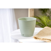 Горшок для цветов IDILAND Saffron диаметр 146 мм, 1.5 л с поддоном светло-зеленый 221610117/03