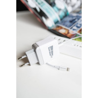 Дата-кабель More Choice Smart USB 2.4A PD30W быстрая зарядка для Lightning 8-pin Type-C TPE 2м K71Si White