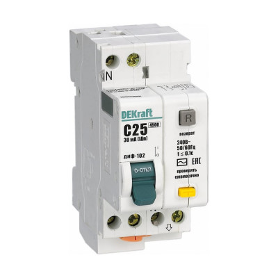 Дифференциальный автомат Dekraft ДИФ102-1N-006А-030-C 16001DEK