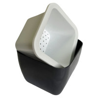 Горшок-кашпо Мультипласт Групп кубик 0,8/1,2л графит MPG8973