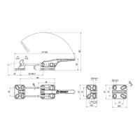 Натяжная защелка KUKAMET, усилие 1200 кг 341-3
