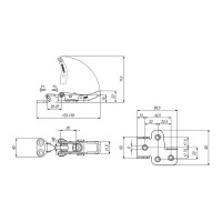Натяжная защелка KUKAMET, усилие 180 кг 361-3-K-T