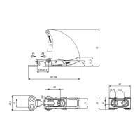 Натяжная защелка KUKAMET, усилие 165 кг 361-2-K-T