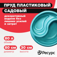 Декоративный пруд ЦентрПласт 80 л пластиковый длина 80 см высота 30 см синий 20345