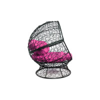 Кресло M-GROUP АПЕЛЬСИН с ротангом чёрное, розовая подушка 11520408