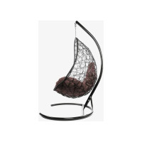 Подвесное кресло M-GROUP ОВАЛ с ротангом коричневое, коричневая подушка 11140205