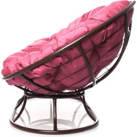 Диван M-GROUP МАМАСАН без ротанга коричневое, розовая подушка 12100208