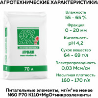 Грунт для рассады Агробалт торфянной кислый 70 л T001В-70