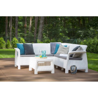 Угловой диван WORKY Ротанг плюс без подушки, 200x200x79 см, белый ARD132857